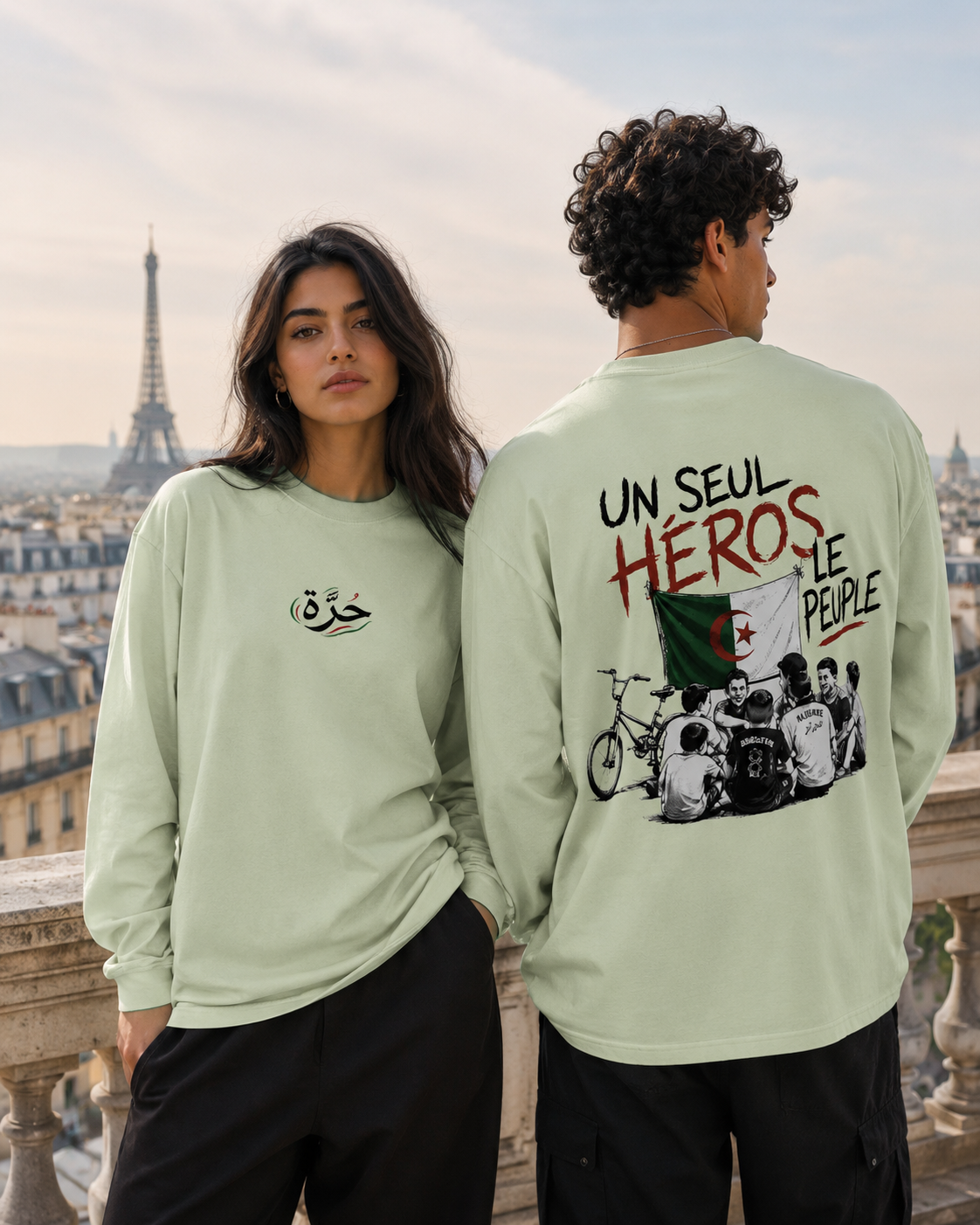 ``un seul heros`` Crewneck Long-Sleeve T-Shirt