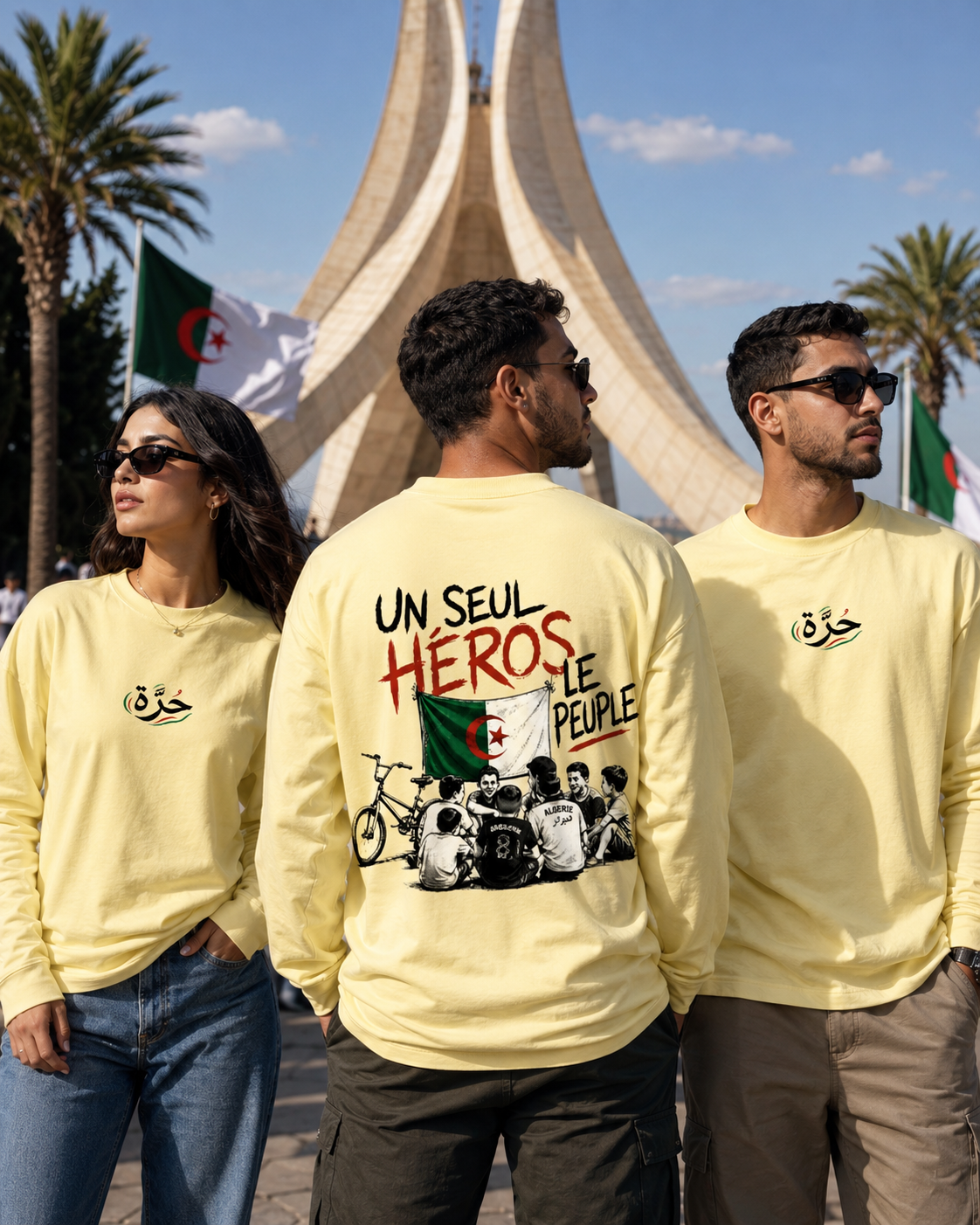 ``un seul heros`` Crewneck Long-Sleeve T-Shirt