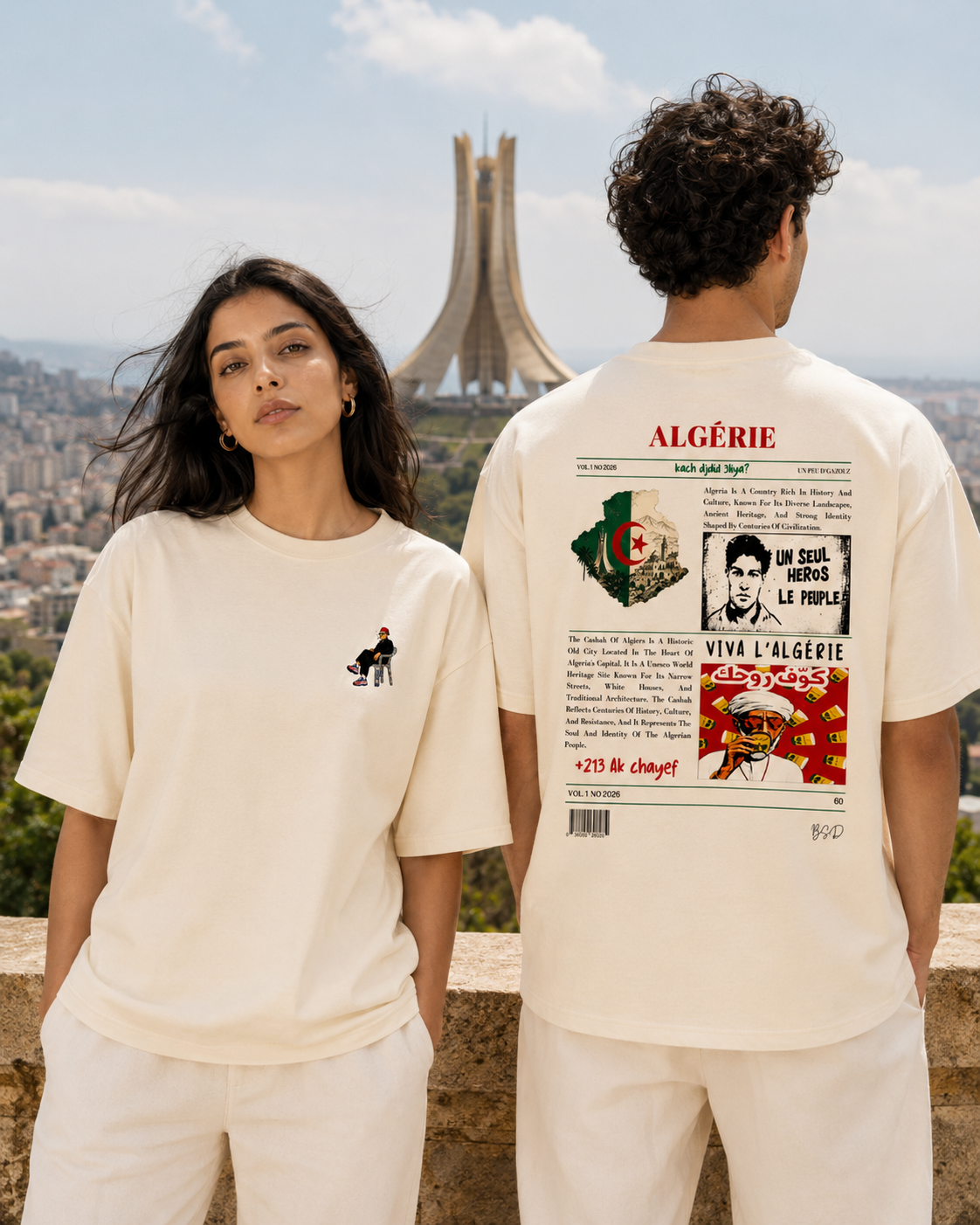 Algeria Oversized T-Shirt – Vintage History Newspaper