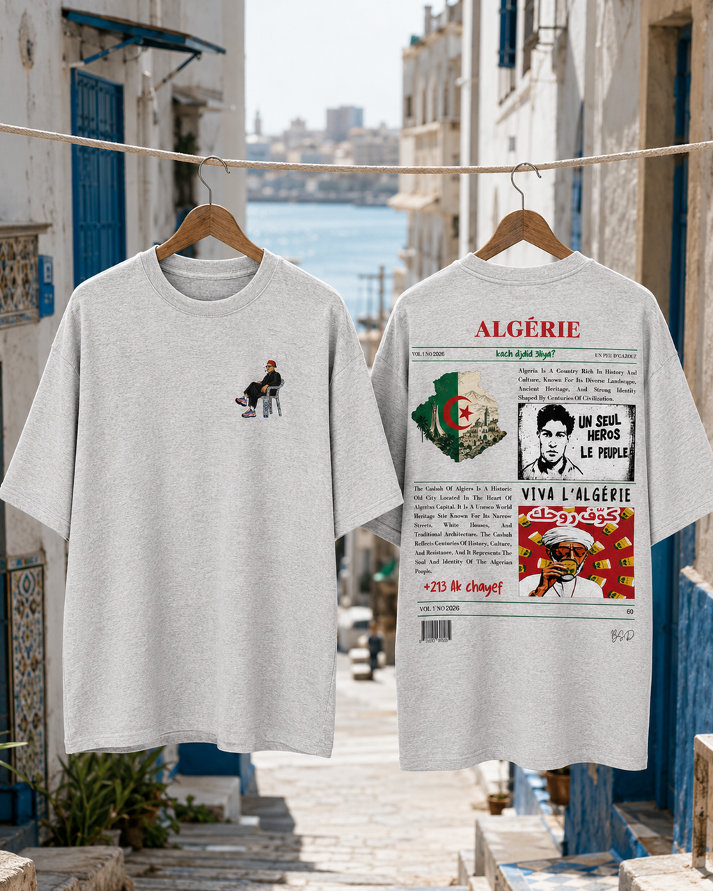 Algeria Oversized T-Shirt – Vintage History Newspaper