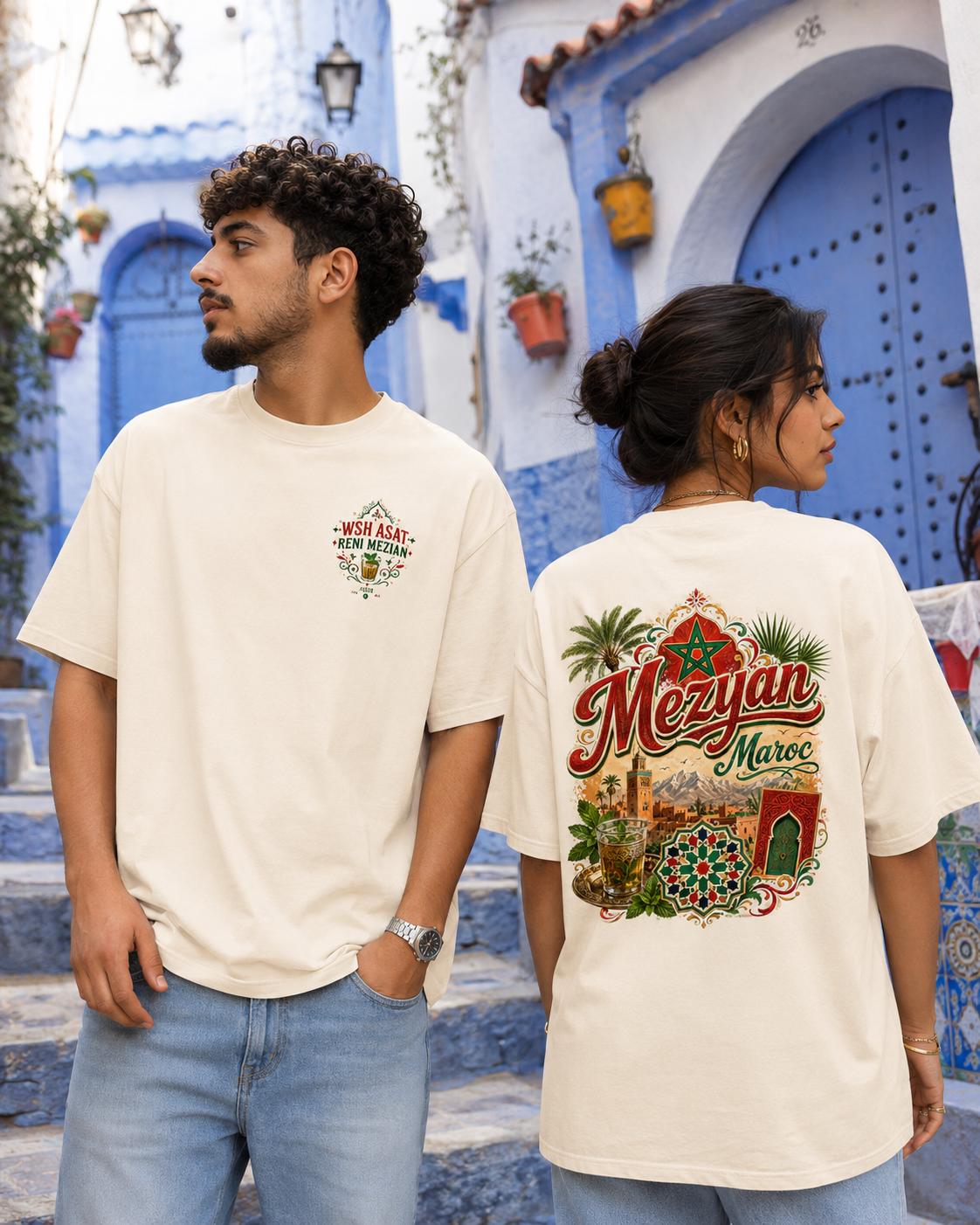 Mezyan Maroc Oversized Cotton T-Shirt