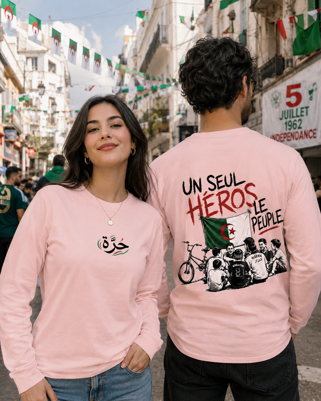 ``un seul heros`` Crewneck Long-Sleeve T-Shirt