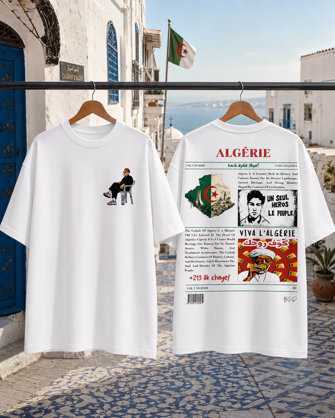 Algeria Oversized T-Shirt – Vintage History Newspaper