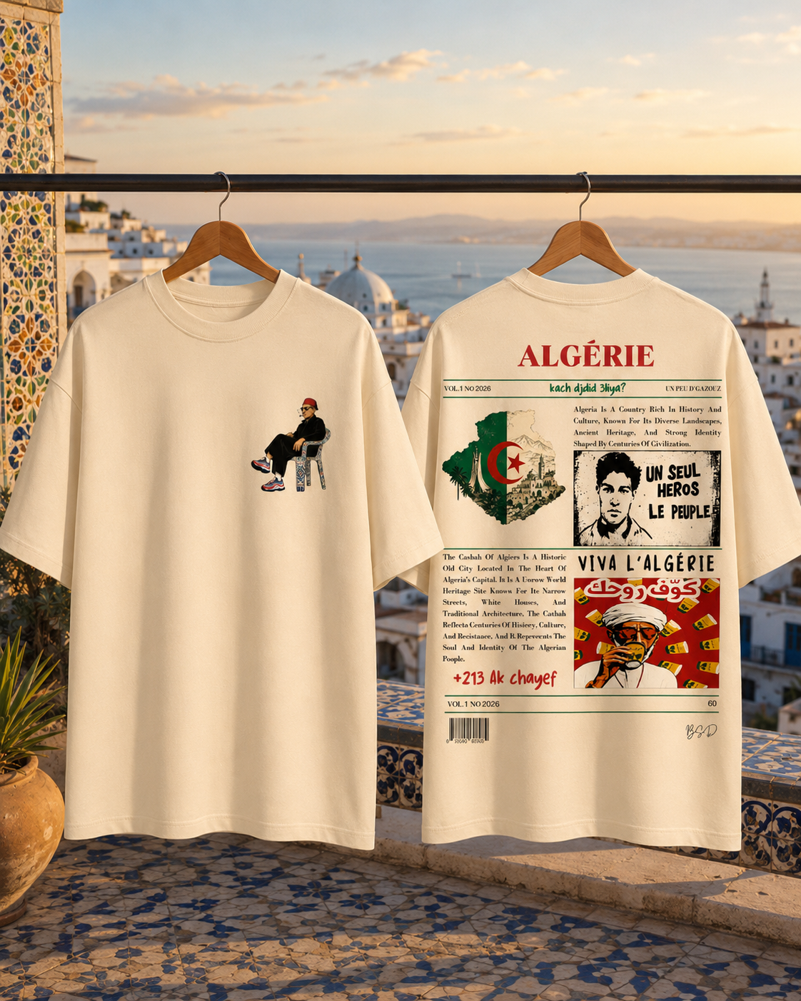 Algeria Oversized T-Shirt – Vintage History Newspaper